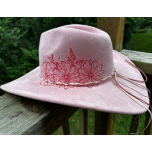 Rosy Range – Custom Burned Daisy Cowgirl Hat