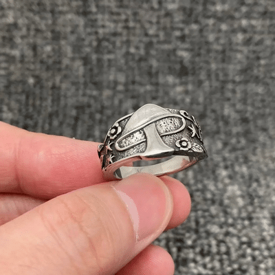 Mushroom in the Jungle Ring | Stainless Steel Nature-Inspired Statement Ring 4 Mushroom in the Jungle Ring | Stainless Steel Nature-Inspired Statement Ring - Image 4