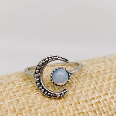 Sun & Moon Opal Ring | Adjustable Celestial Statement Ring 2 Sun & Moon Opal Ring | Adjustable Celestial Statement Ring - Image 2
